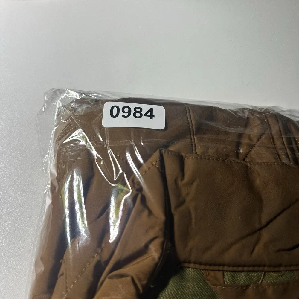 J.Crew Quilted Vest XL Brown Mens Full Zip Diamond‎ Stitch Pockets Lightweight